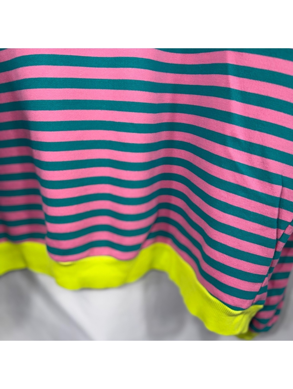 UEU 2XL Pink Teal Striped Oversized Sweatshirt - Picture 4 of 6
